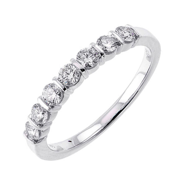 14KT White Gold & Diamond Classic Book Bar Channel Fashion Ring   - 1/2 ctw Malak Jewelers Charlotte, NC