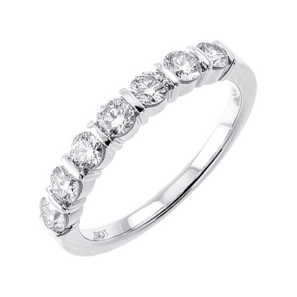 14KT White Gold & Diamond Classic Book Bar Channel Fashion Ring   - 3/4 ctw Ross's Fine Jewelers Kilmarnock, VA