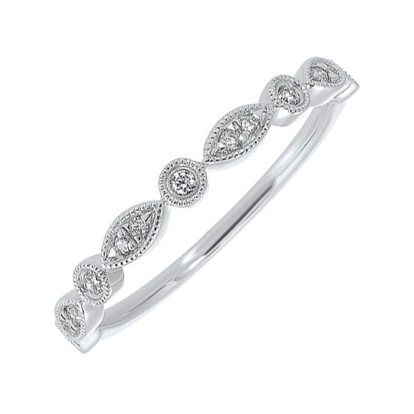 14KT White Gold & Diamond Classic Book Stackable Fashion Ring    - 1/10 ctw Maharaja's Fine Jewelry & Gift Panama City, FL