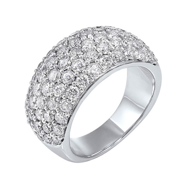 14KT White Gold & Diamond Classic Book High Dome Pave Fashion Ring   - 3-1/4 ctw Gala Jewelers Inc. White Oak, PA