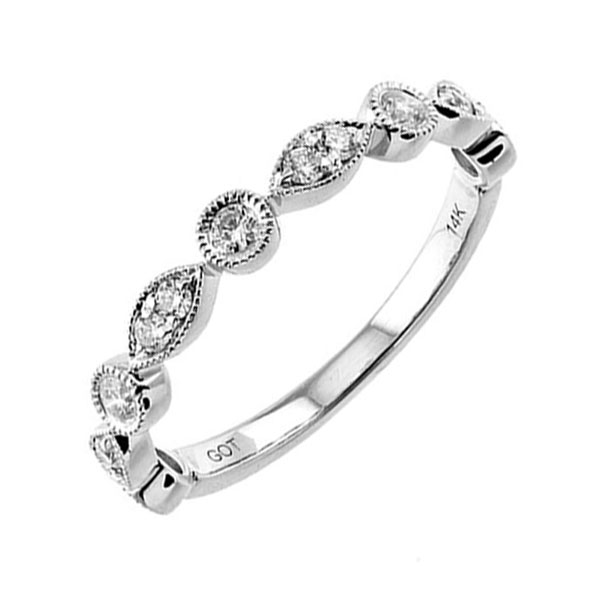 14KT White Gold & Diamond Classic Book Stackable Fashion Ring  - 1/3 ctw Maharaja's Fine Jewelry & Gift Panama City, FL