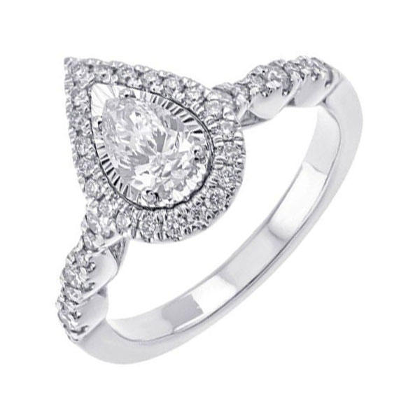 14KT White Gold & Diamond Classic Book Engagement Ring  - 7/8 ctw Maharaja's Fine Jewelry & Gift Panama City, FL