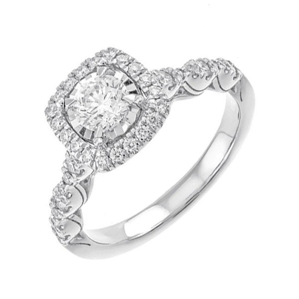 14KT White Gold & Diamond Classic Book Bridal Set Ring  - 7/8 ctw Maharaja's Fine Jewelry & Gift Panama City, FL