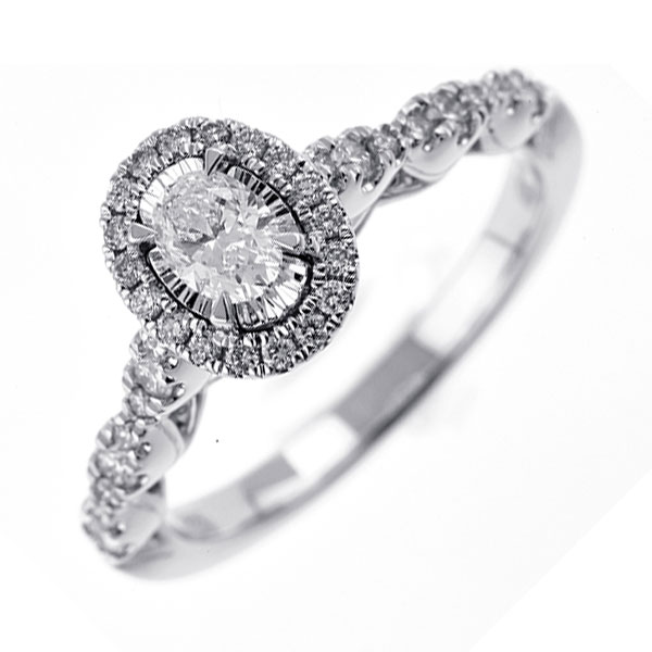 14KT White Gold & Diamond Classic Book Engagement Ring  - 5/8 ctw Maharaja's Fine Jewelry & Gift Panama City, FL