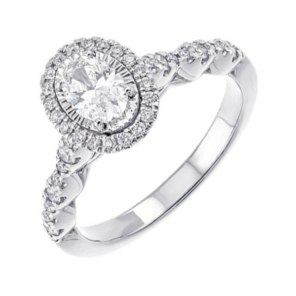 14KT White Gold & Diamond Classic Book Engagement Ring  - 7/8 ctw Maharaja's Fine Jewelry & Gift Panama City, FL