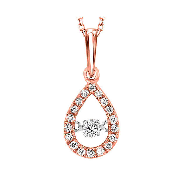 10KT Pink Gold & Diamond Classic Book Rythem Of Love Neckwear Pendant  - 1/5 ctw Maharaja's Fine Jewelry & Gift Panama City, FL