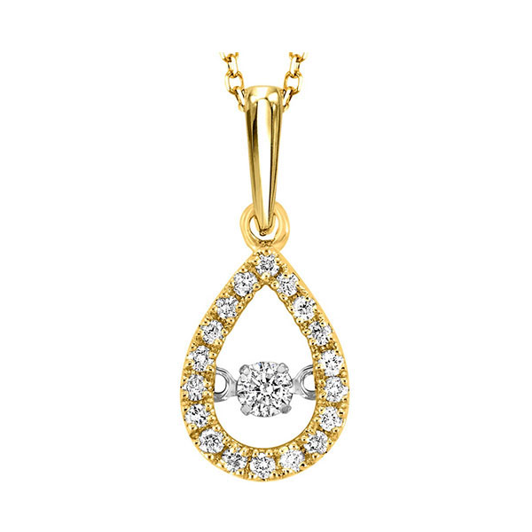 10KT Yellow Gold & Diamond Classic Book Rythem Of Love Neckwear Pendant  - 1/5 ctw Maharaja's Fine Jewelry & Gift Panama City, FL