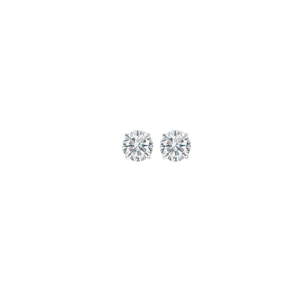14KT White Gold & Diamond Classic Book G8 Stud Earrings  - 1/10 ctw Diamond Showcase Longview, WA