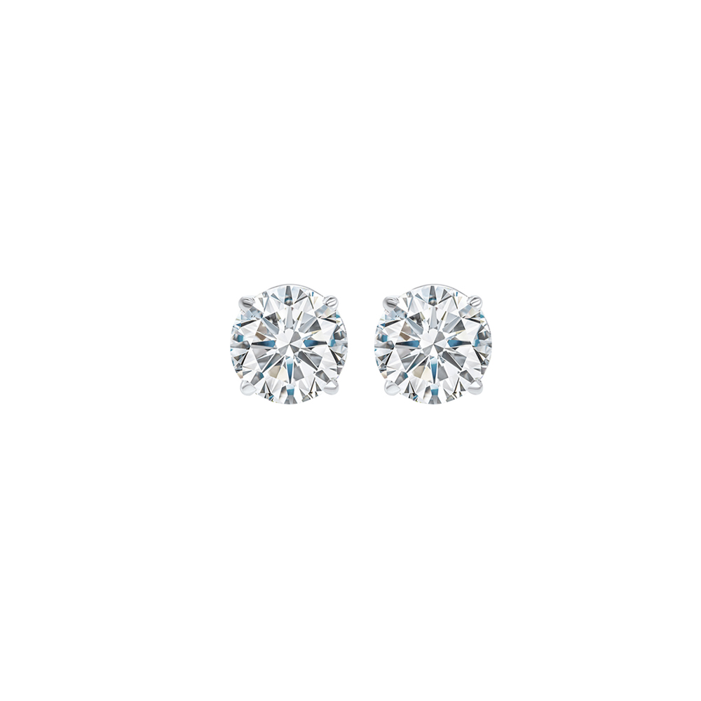 14KT White Gold & Diamond Classic Book G8 Stud Earrings  - 1/3 ctw Diamond Showcase Longview, WA