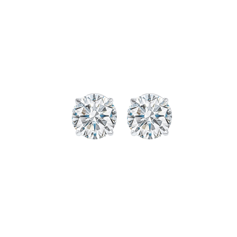 14KT White Gold & Diamond Classic Book G8 Stud Earrings  - 3/8 ctw Falls Jewelers Concord, NC