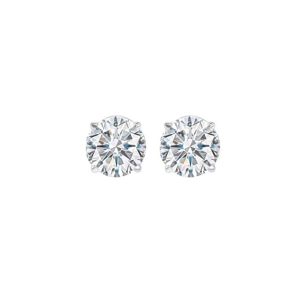 14KT White Gold & Diamond Classic Book G8 Stud Earrings  - 1/2 ctw Enchanted Jewelry Plainfield, CT