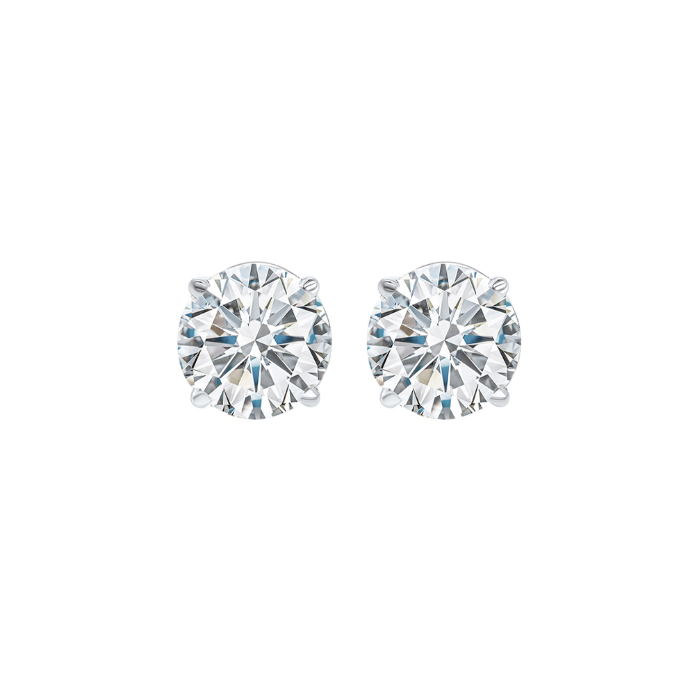 14KT White Gold & Diamond Classic Book G8 Stud Earrings  - 5/8 ctw Falls Jewelers Concord, NC