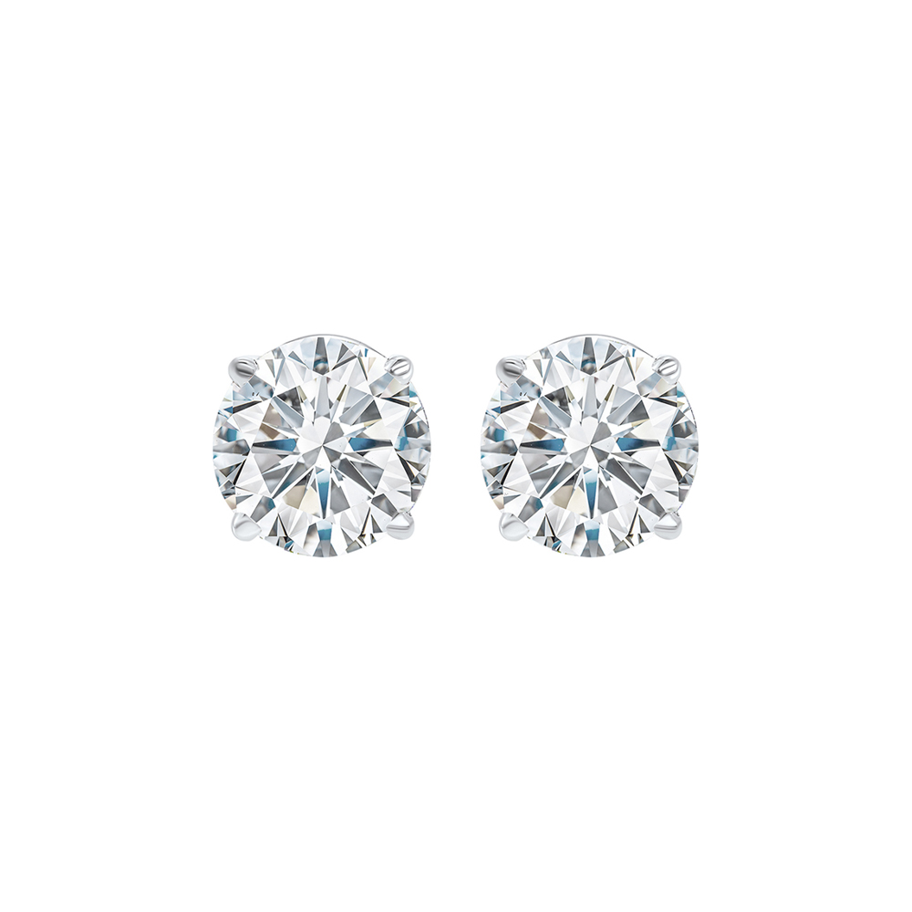 14KT White Gold & Diamond Classic Book G8 Stud Earrings  - 3/4 ctw Falls Jewelers Concord, NC