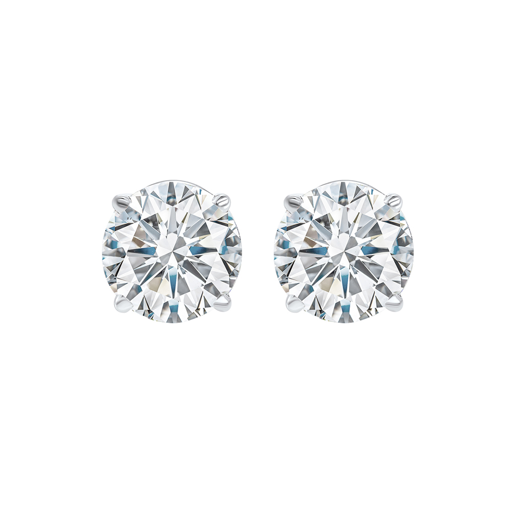 14KT White Gold & Diamond Classic Book G8 Stud Earrings  - 1 ctw Windham Jewelers Windham, ME