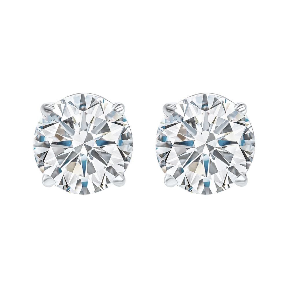 14KT White Gold & Diamond Classic Book G8 Stud Earrings  - 1-1/2 ctw Enchanted Jewelry Plainfield, CT