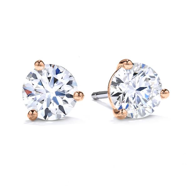 0.5 ctw. Three-Prong Stud Earrings in 18K Rose Gold Becky Beauchine Kulka Diamonds and Fine Jewelry Okemos, MI