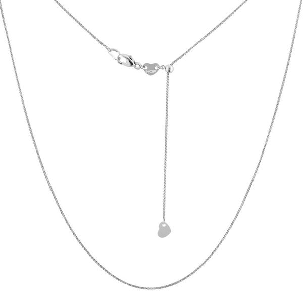Adjustable Lightweight Wheat Chain in 18K White Gold by Hearts On Fire