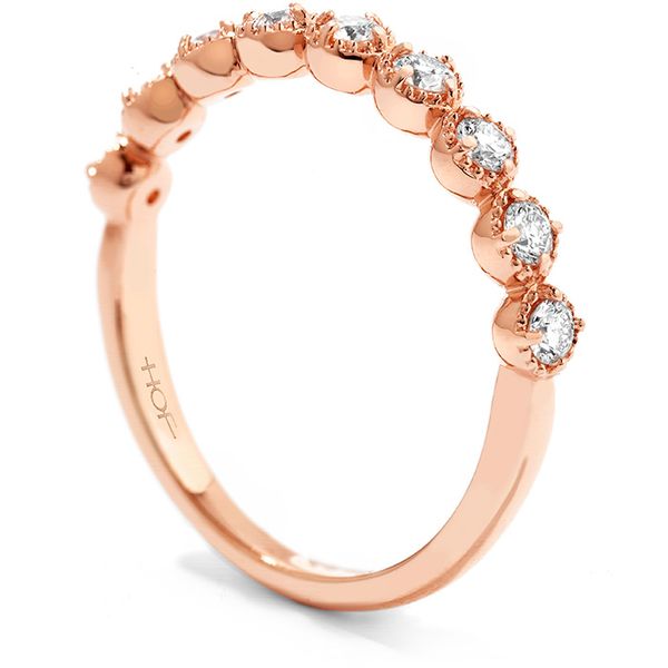 Engagement Rings - 0.25 ctw. Diamond Bar Single Prong Milgrain Band in 18K Rose Gold - image 2