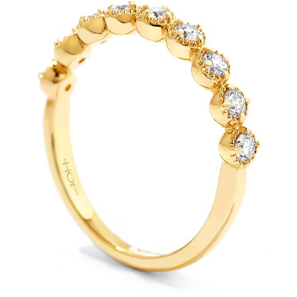 Engagement Rings - 0.25 ctw. Diamond Bar Single Prong Milgrain Band in 18K Yellow Gold - image 2