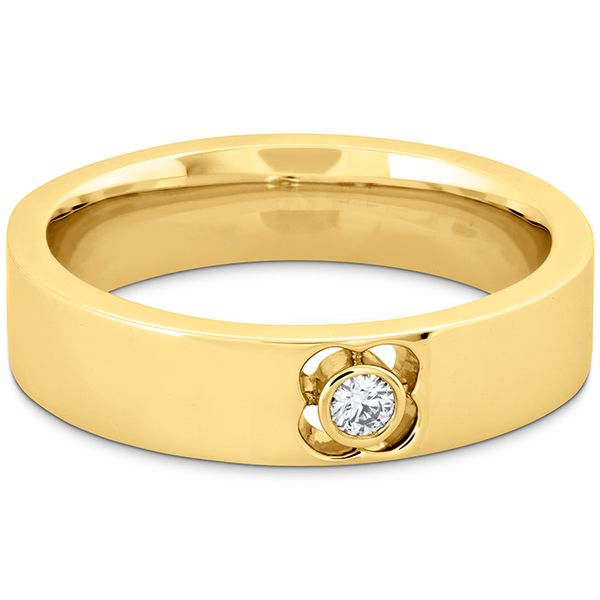 Engagement Rings - 0.06 ctw. Copley Single Diam Band 5mm in 18K Yellow Gold w/Platinum - image #3