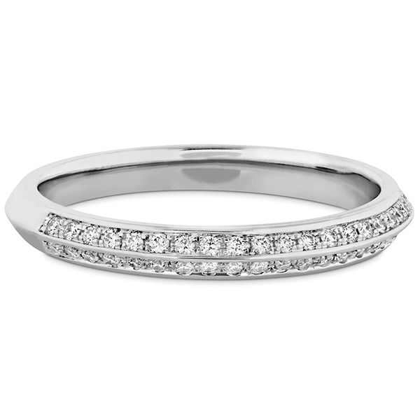 Engagement Rings - 0.18 ctw. Camilla Pave Knife Edge Band in 18K White Gold - image 3