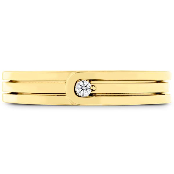 0.03 ctw. Coupled Encompass Triple Row Band 4mm in 18K Yellow Gold Sanders Diamond Jewelers Pasadena, MD