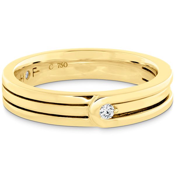 0.03 ctw. Coupled Encompass Triple Row Band 4mm in 18K Yellow Gold Image 3 Sanders Diamond Jewelers Pasadena, MD