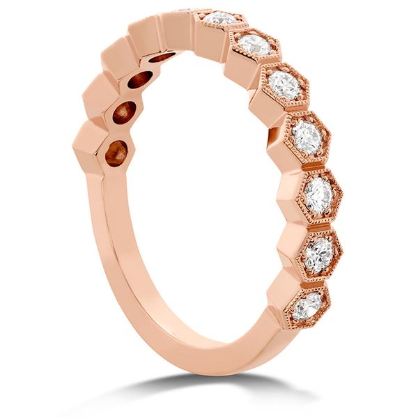 Engagement Rings - 0.38 ctw. HOF Hex Diamond Band in 18K Rose Gold - image 2