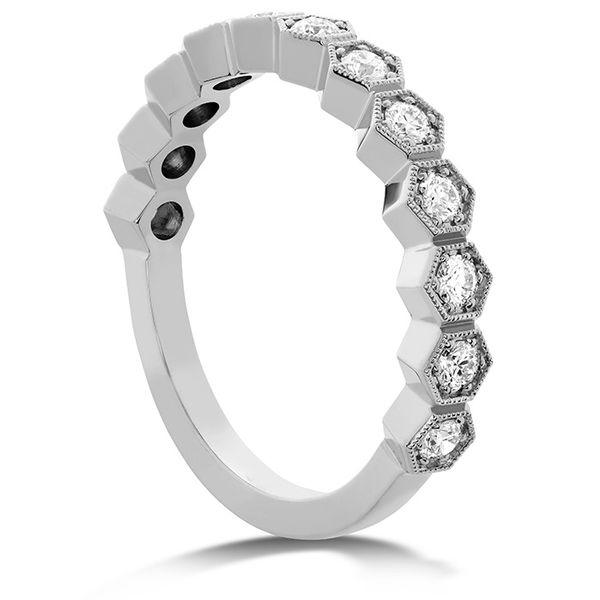 Engagement Rings - 0.38 ctw. HOF Hex Diamond Band in 18K White Gold - image 2