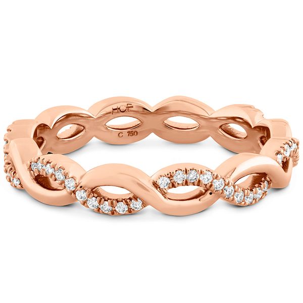 Engagement Rings - 0.18 ctw. Destiny Lace Twist Eternity Band in 18K Rose Gold - image #3