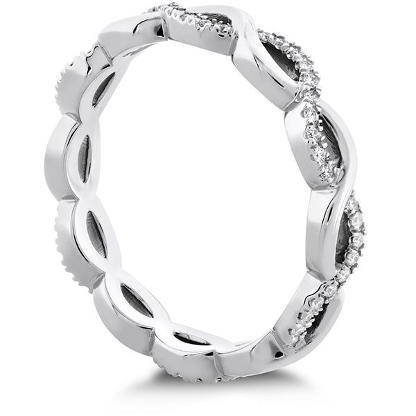 Engagement Rings - 0.18 ctw. Destiny Lace Twist Eternity Band in 18K White Gold - image 2