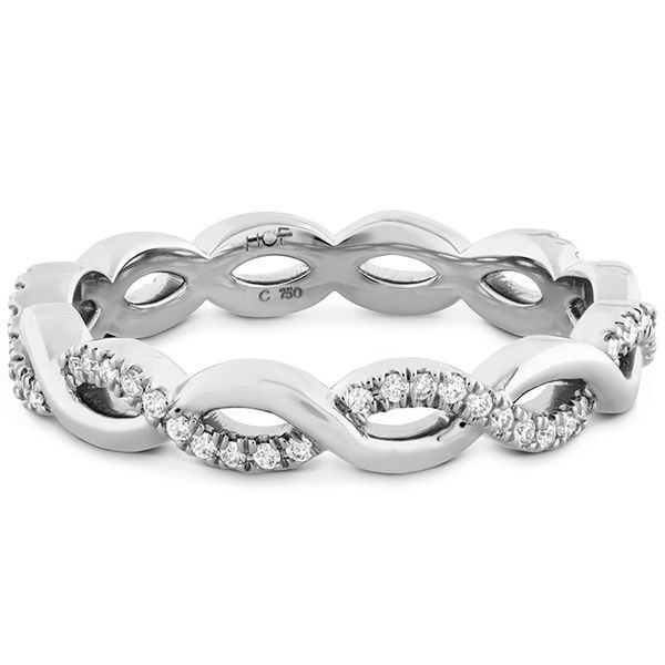Engagement Rings - 0.18 ctw. Destiny Lace Twist Eternity Band in 18K White Gold - image 3