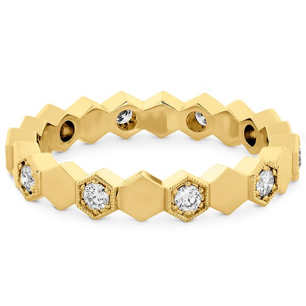 Engagement Rings - 0.3 ctw. HOF Hex Eternity Band in 18K Yellow Gold - image 3