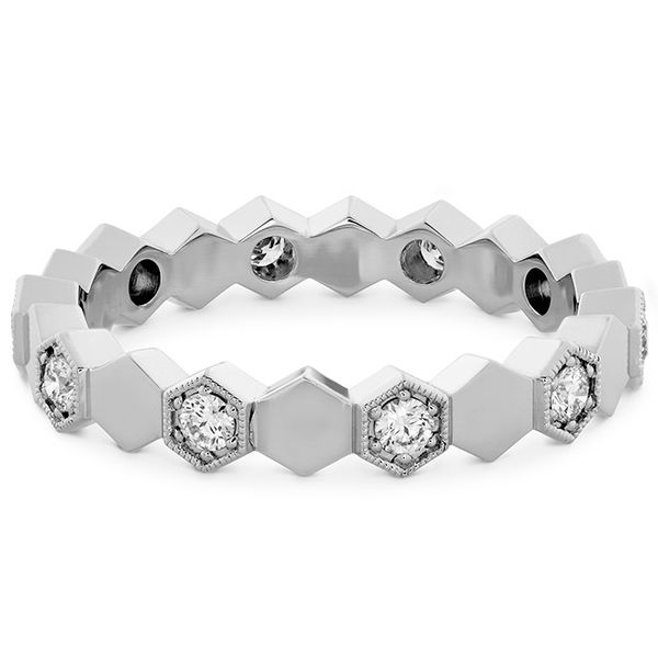 Engagement Rings - 0.3 ctw. HOF Hex Eternity Band in Platinum - image #3