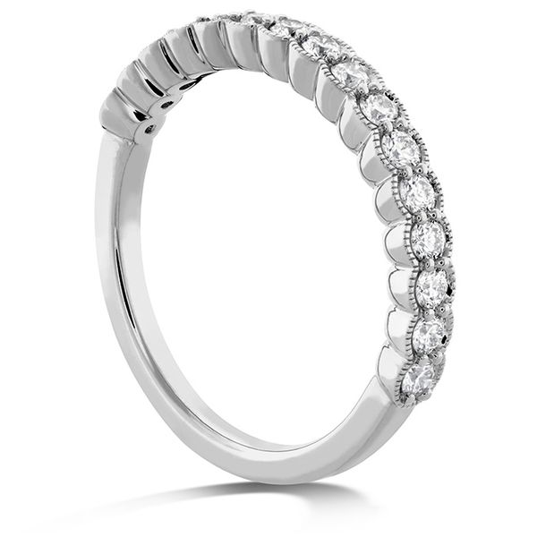 Engagement Rings - 0.42 ctw. Isabelle Milgrain Diamond Band in Platinum - image 2