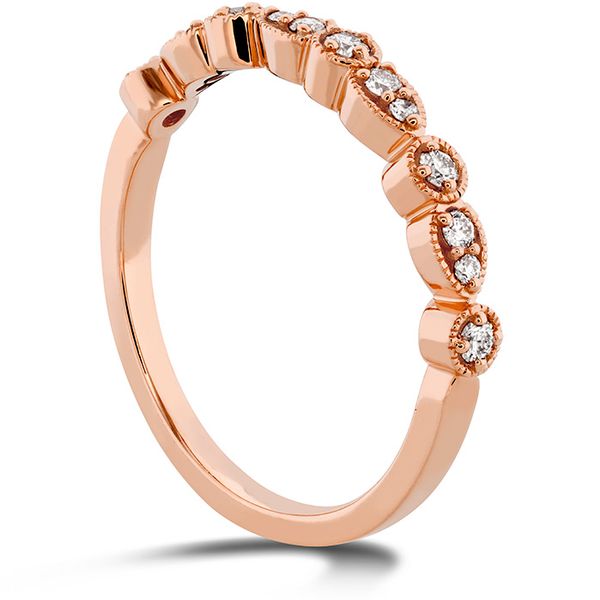Engagement Rings - 0.18 ctw. Isabelle Teardrop Milgrain Diamond Band in 18K Rose Gold - image #2