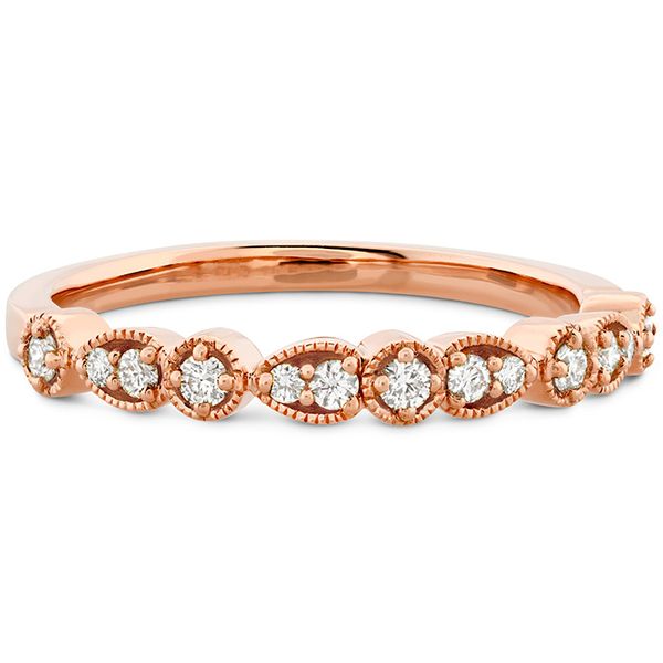 Engagement Rings - 0.18 ctw. Isabelle Teardrop Milgrain Diamond Band in 18K Rose Gold - image #3