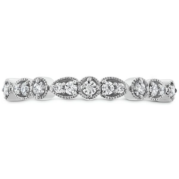 Engagement Rings - 0.18 ctw. Isabelle Teardrop Milgrain Diamond Band in 18K White Gold