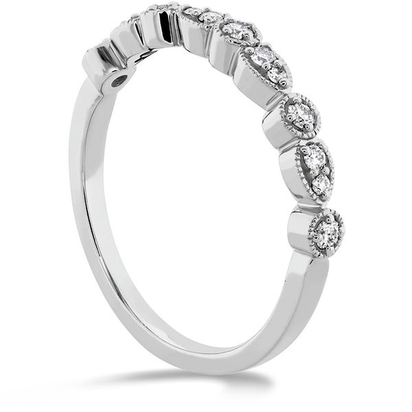 Engagement Rings - 0.18 ctw. Isabelle Teardrop Milgrain Diamond Band in 18K White Gold - image #2