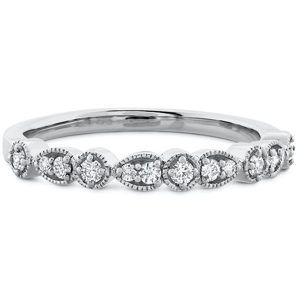 Engagement Rings - 0.18 ctw. Isabelle Teardrop Milgrain Diamond Band in 18K White Gold - image #3