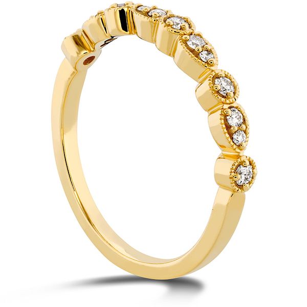 Engagement Rings - 0.18 ctw. Isabelle Teardrop Milgrain Diamond Band in 18K Yellow Gold - image 2