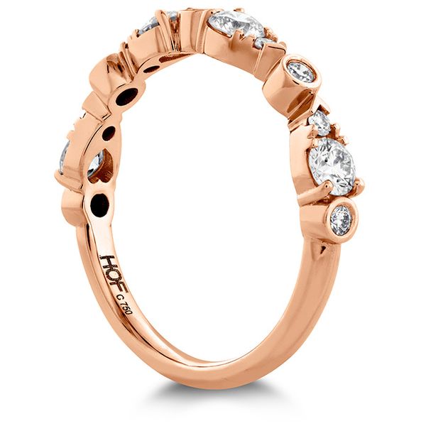 Engagement Rings - 0.6 ctw. HOF Teardrop Bezel Diamond Band in 18K Rose Gold - image 2