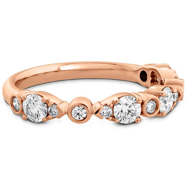 Engagement Rings - 0.6 ctw. HOF Teardrop Bezel Diamond Band in 18K Rose Gold - image #3