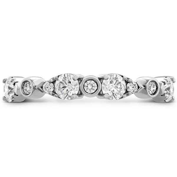 Engagement Rings - 0.6 ctw. HOF Teardrop Bezel Diamond Band in 18K White Gold