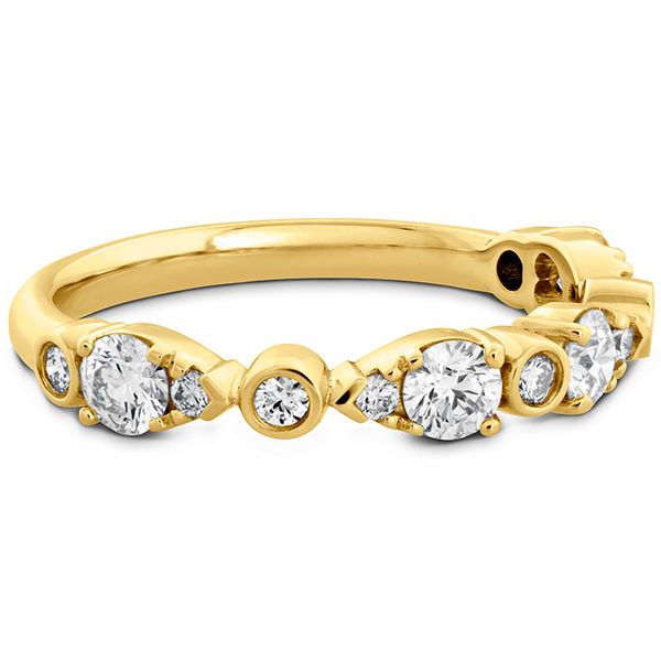 Engagement Rings - 0.6 ctw. HOF Teardrop Bezel Diamond Band in 18K Yellow Gold - image #3