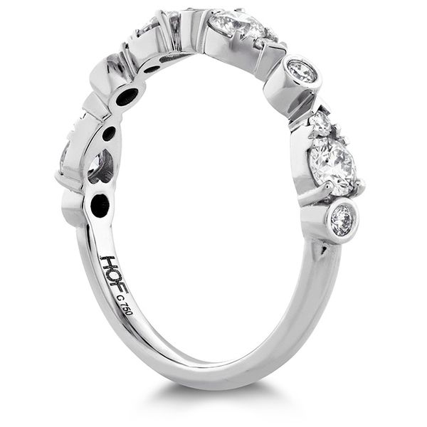 Engagement Rings - 0.6 ctw. HOF Teardrop Bezel Diamond Band in Platinum - image 2