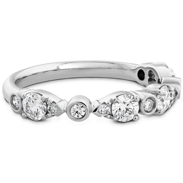 Engagement Rings - 0.6 ctw. HOF Teardrop Bezel Diamond Band in Platinum - image 3