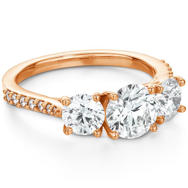 0.14 ctw. Camilla 3 Stone Diamond Engagement Ring in 18K Rose Gold Image 3 Romm Diamonds Brockton, MA