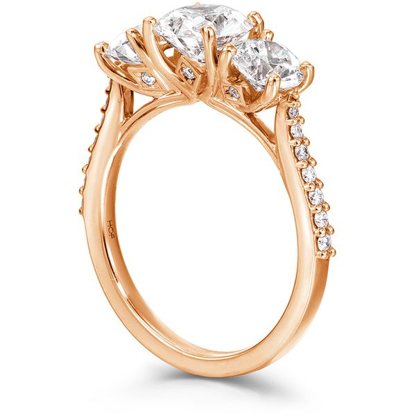 0.14 ctw. Camilla 3 Stone Diamond Engagement Ring in 18K Rose Gold Image 2 Valentine's Fine Jewelry Dallas, PA