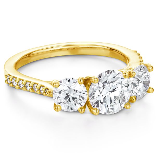 0.14 ctw. Camilla 3 Stone Diamond Engagement Ring in 18K Yellow Gold Image 3 Romm Diamonds Brockton, MA
